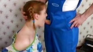 Little beauty is immersing badly behaved on a monstrous hard penis