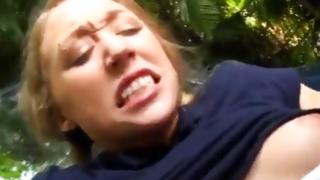 Violent teen lovebird got pounded in conclusion her face slammed outdoor