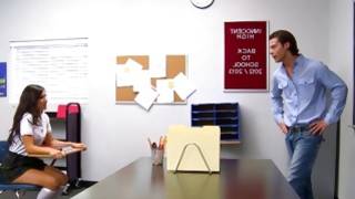 Brunette furious wench is poured insanely in the class
