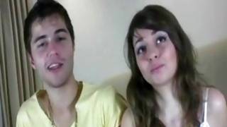 Captivating noble couple left apartment alone with her gent are getting mischievous